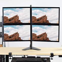 VIVO Quad LCD Computer Monitor Mount Free Standing Heavy Duty Desk Stand, Fully Adjustable, Holds 4 Screens up to 30 inches STAND-V004F