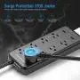 Power Strip, POWERADD Surge Protector USB C Power Delivery 18W, 8 AC Outlets 3 USB Ports 1875W 1700J, Flat Plug, 6ft Extension Cord, Wall Mountable for Home, Office, Computer TV-Black Power Strip, POWERADD Surge Protector USB C Power Delivery 18W, 8 AC Outlets 3 USB Ports 1875W 1700J, Flat Plug, 6ft Extension Cord, Wall Mountable for Home, Office, Computer TV-Black