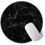 ITNRSIIET [20% Larger] Mouse Pad with Stitched Edge Premium-Textured Mouse Mat Waterproof Non-Slip Rubber Base Round Mousepad for Laptop PC Office 8.7×8.7×0.12 inches, Black Marbling