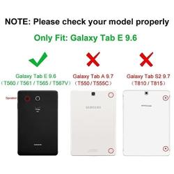 Fintie Keyboard Case for Samsung Galaxy Tab E 9.6 - Slim Fit PU Leather Stand Cover with Premium Quality [All-ABS Hard Material] Removable Wireless [Long Life Battery] Bluetooth Keyboard, Navy Blue