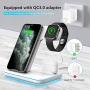 WAITIEE Wireless Charger, 3 in 1 Qi-Certified 15W Fast Charging Station for Apple iWatch Series SE/6/5/4/3/2/1,AirPods, Compatible for iPhone 12/11 Series/XS MAX/XR/XS/X/8/8 Plus/Samsung (White)