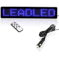 Leadleds Remote Led Programmable Sign Driving Lights for Cars/motorcycle/bicycle/vehicle, By Remote Program English, European Characters, Number, Punctuation, Symbol, Easy Program (Blue)