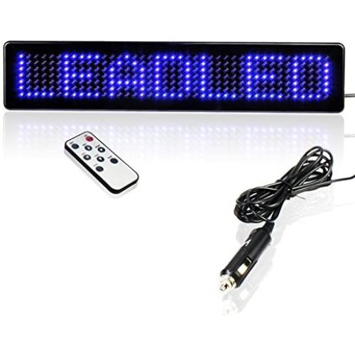 Leadleds Remote Led Programmable Sign Driving Lights for Cars/motorcycle/bicycle/vehicle, By Remote Program English, European Characters, Number, Punctuation, Symbol, Easy Program (Blue)