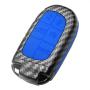 TANGSEN Smart Key Fob Case for DODGE RAM JEEP CHEROKEE 3 4 5 Button Keyless Entry Remote Personalized Protective Cover Plastic Carbon Fiber Pattern Blue Silicone