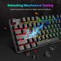 PICTEK TKL Mechanical Gaming Keyboard, RGB LED Rainbow Backlit 60% keyboard with Blue Switches, 27 LED Lighting Modes 87 Keys Keyboard, 100% Anti-Ghosting Tenkeyless Keyboard for Windows PC/MAC Games