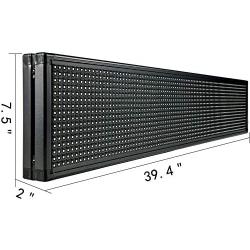 VEVOR Led Sign 40'' x 8'' Digital Sign Green Color Indoor with high Resolution P10 Led Scrolling Display Programmable by PC & WiFi & USB for Advertising