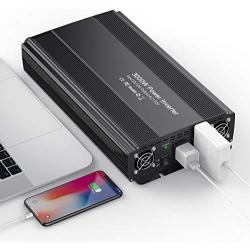 HAITRAL Power Inverter 3000W Modified Sine Wave Inverter 3000 Watt 12 Volt DC to 110 Volt AC Converter with Three Intelligent Temperature Control Fans