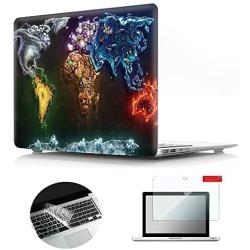 Se7enline Old MacBook Pro 13 inch Case 2009-2012 Plastic Hard Shell Case for MacBook Pro 13-inch with CD-ROM Model A1278 with Keyboard Cover, Screen Protector,World Map