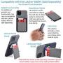 Dockem iPhone 11 Pro Wallet Case: Built-in Metal Plate for Magnetic Mounting & 2 Credit Card Holder Slots (5.8'' Luxe M2 Synthetic Leather, Black and Grey)