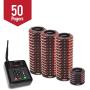 Complete Coaster Paging System For Restaurants, Hospitals & Hotels | Consists of: 1 Transmitter, 3 Charging Bases & Long Range Pagers (Set of 50 Units) | Up To 2 Miles Range by PagerTec
