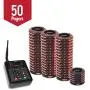 Complete Coaster Paging System For Restaurants, Hospitals & Hotels | Consists of: 1 Transmitter, 3 Charging Bases & Long Range Pagers (Set of 50 Units) | Up To 2 Miles Range by PagerTec