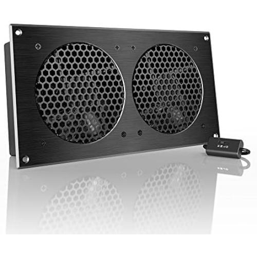 AC Infinity AIRPLATE S7, Quiet Cooling Fan System 12'' with Speed Control, for Home Theater AV Cabinets