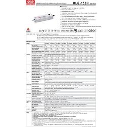 MEAN WELL HLG-150H-36A LED Driver Single Output Switching Power Supply, 150 Watt 36V @ 4.20A A Model, 150W
