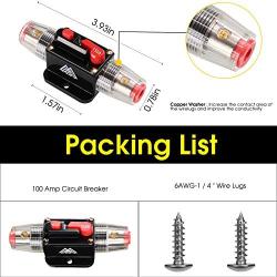 M1A2 Circuit Breaker Switch 150A Waterproof Fuse Inline Holder Resettable Fuse Manual Reset 12V-48V DC for Car Audio RV Home Marine Boat Truck