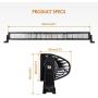Auxbeam 32'' LED Light Bar 180W Quad Row Light Bar with Spot Flood Combo Beam Offroad Driving Light for Jeep Wrangler Truck SUV Pickup