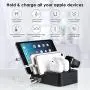 KeyEntre 6 Port USB Charging Station Multi Device USB Charging Dock Station HUB Desktop Charger Stand Organizer Compatible for iPhone ipad Airpods pro iwatch Kindle Tablet Multiple Devices, Black