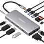 Lasuney Triple Display 12 in 1 USB C Docking Station Dock with 2 HDMI & VGA, PD3.0, Ethernet, SD TF Card Reader, 4 USB Port, Mic/Audio, Type C Adapter Hub Compatible for MacBook Air Pro and More