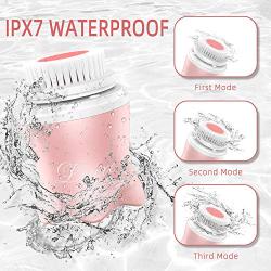 Leuxe Facial Cleansing Brush, IPX6 Waterproof Rotating Face Brush for Deep Cleansing, 3 Modes and Smart Timer