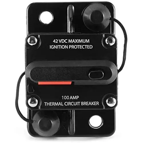 ANJOSHI 100A 30A-250A Manual Reset Circuit Breaker Car Bus Truck Caravan Boat RV Vehicle Marine Inline Stereo Audio Panel Mounting Replacement Fuse Protector for Overload Protection