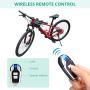 Wsdcam Bike Lock Alarm with Remote Universal Security Alarm Lock System Anti-Theft Vibration Alarm for Bicycle Motorcycle Door Gate Lock 110dB,31.49 inch Cable Length, IP55 waterproof Alarm Cable Lock