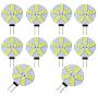 JKLcom G4 LED Bulb 4W G4 Bi-Pin Base 4 Watt LED Light Bulb DC 12V, 4W(Equivalent to 30W Halogen Bulb),for Landscape Ceiling Recessed Puck Lighting,Not-Dimmable,Cool White 6000K,15LED 5730SMD,10 Pack