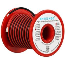 BNTECHGO 18 Gauge Silicone Wire Spool Red 50ft And Black 50ft 2 Separate Wires Flexible 18 AWG Stranded Copper Wire