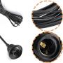 ACBungji 20ft Hanging Pendant Light Cord Kit with On/Off Switch Plug in,1 Pack Extension Wire with E26 E27 Lamp Socket,Shade Ring Holder for Lighting Cage,Black
