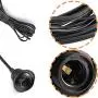 ACBungji 20ft Hanging Pendant Light Cord Kit with On/Off Switch Plug in,1 Pack Extension Wire with E26 E27 Lamp Socket,Shade Ring Holder for Lighting Cage,Black