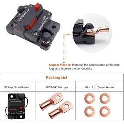 Erayco 200 Amp Circuit Breaker with Manual Reset for Car Marine Trolling Motors Boat ATV Manual Power Protect for Audio System Fuse, 12V-48VDC, Waterproof (200A)