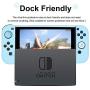BRHE Dockable Switch Protective Case Cover for Nintendo Switch Joy-Con Controllers with Glass Screen Protector, Anti-Scratch Shock-Absorption Grip Cover - Blue