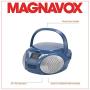 MAGNAVOX MD6924-BL Portable Top Loading CD Boombox with AM/FM Stereo Radio in Blue | CD-R/CD-RW Compatible | LED Display | AUX Port Supported | Programmable CD Player |