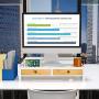 Monitor Riser Stand Desk Shelf - with Drawer Keyboard Storage Stylish White 22'' x 10.6'' x 4.7''
