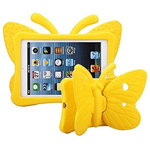 Simicoo iPad Mini 4 3 2 3D Cute Butterfly Case for Kids Light Weight EVA Stand Shockproof Rugged Heavy Duty Kids Friendly Tablet Case for iPad Mini 4 3 2 (Yellow)