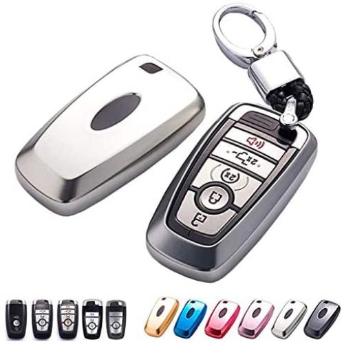 TPU Key Fob Cover Case Remote Holder Skin Protector for 2017 Ford Fusion F250 F350 F450 F550 2018 Edge Explorer (Silver) TPU Key Fob Cover Case Remote Holder Skin Protector for 2017 Ford Fusion F250 F350 F450 F550 2018 Edge Explorer (Silver)