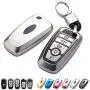 TPU Key Fob Cover Case Remote Holder Skin Protector for 2017 Ford Fusion F250 F350 F450 F550 2018 Edge Explorer (Silver)