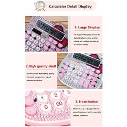 Cute Desk Calculator Cartoon Hellokitty Office Calculator Beauty Rhinestone Calculators Large Display Best Accounting Calculators, Battery Solar Calculator Desktop Calculatos Womens (White)