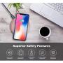 LETSCOM Ultra Slim Wireless Charger, Qi-Certified 15W Max Fast Wireless Charging Pad, Compatible with iPhone 12/11/11 Pro/XS Max/XR/XS/X/8/8+, Galaxy Note 10/Note 10+/S10/S10+/S10E (No AC Adapter)