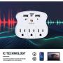 VERSAF Wall Outlet Adapter Surge Protector -2 USB Wall Charger Ports, 3 Plug Outlet Expanders,Slide Out Device Cradle,Protection Indicator Light,Compatible with Rechargeable Electronics,ETL Certified