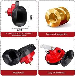 【2 Pack】 300db Train Horn for Trucks 12v Double Horn Raging Loud Air Electric Snail Single Horn Waterproof Motorcycle Snail Horn,Sound Raging Sound for Car Motorcycle.