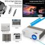 Portable WiFi Projector Android 7.1 Wireless Bluetooth Home Theater Mini Outdoor Projector 3000 Lumen 1080P Smart Projector Airplay Miracast for Smartphone Laptop PS4 Video Game Movie HDMI USB VGA