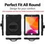 TSQ iPad 10.2 Case 2019 2020/iPad 7th 8th Generation Case with Screen Protector, Heavy Duty Shockproof Hard Rugged Protective Kids Case with Hand Strap/Stand/Shoulder Strap for iPad 7th 8th Gen, Black