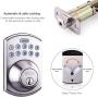 Keypad Deadbolt, Tacklife Electronic Keypad Lock Single Cylinder Front Door Handleset with Polo Knob Featuring 1-Touch Motorized Locking, Auto Locking and Easy to Install, Satin Nickel- EKPH1A