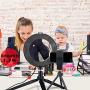 LED Ring Light 6'' with Tripod Stand for YouTube Video and Makeup, Mini LED Camera Light with Cell Phone Holder Desktop LED Lamp with 3 Light Modes & 11 Brightness Level (6'')