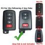 Silver Soft TPU Key Fob Cover Case Remote Protector Holder Glove for 2019 2020 2021 Toyota Tacoma 4Runner 2017 2018 Highlander Sequoia Avalon Camry Corolla RAV4 Land Cruise Prius V C