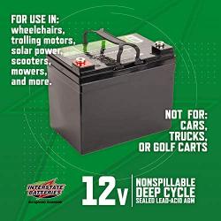 Interstate Batteries 12V 35AH Sealed Lead Acid (SLA) AGM Deep Cycle Battery (DCM0035) Insert Terminals