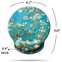 Dooke Ergonomic Mouse Pad with Wrist Support, Cute Mouse Pads with Non-Slip Rubber Base for Home Office Working Studying Easy Typing & Pain Relief Almond Blossoms