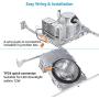 TORCHSTAR 8-Pack 4 Inch Shallow New Construction LED Recessed Housing, IC Rated & Air Tight Ceiling Downlight Can with J-Box, ETL Listed Slim/Narrow New Construction Housing, TP24 Connector