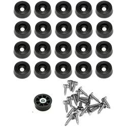 20 Small Round Rubber Feet W/SCREWS - .250 H X .671 D - Made in USA - Food Safe Cutting Boards Electronics Crafts #