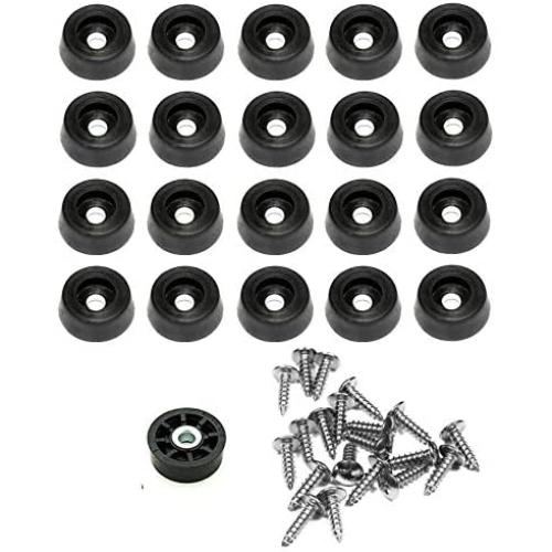 20 Small Round Rubber Feet W/SCREWS - .250 H X .671 D - Made in USA - Food Safe Cutting Boards Electronics Crafts #