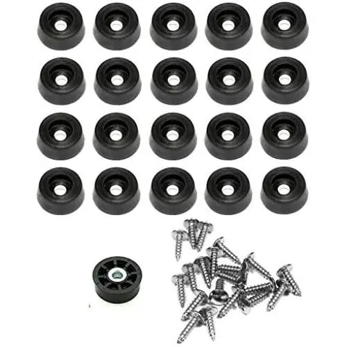 20 Small Round Rubber Feet W/SCREWS - .250 H X .671 D - Made in USA - Food Safe Cutting Boards Electronics Crafts #